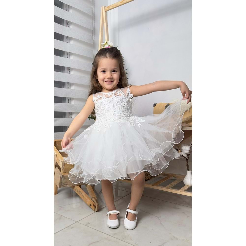 Kız Bebek Tütülü Gelinlik Elbise SB585