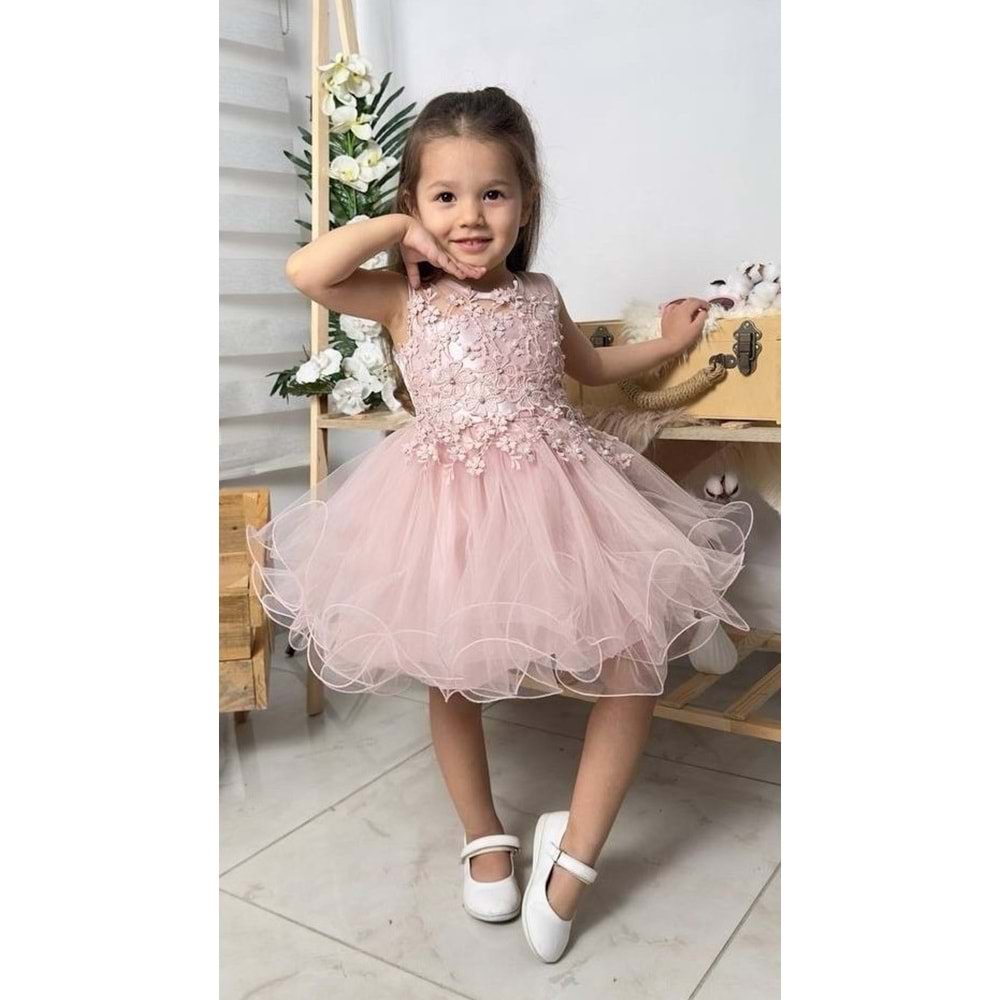 Kız Bebek Tütülü Gelinlik Elbise SB585