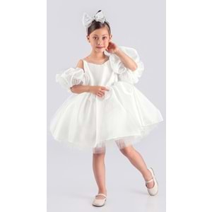 Janjan Organze Kabarık Kız Çocuk Abiye Elbise SB594