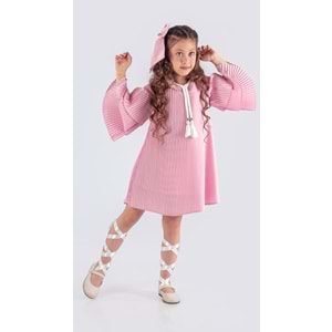 Kız Çocuk Boydan Krep Pliseli Elbise SB595