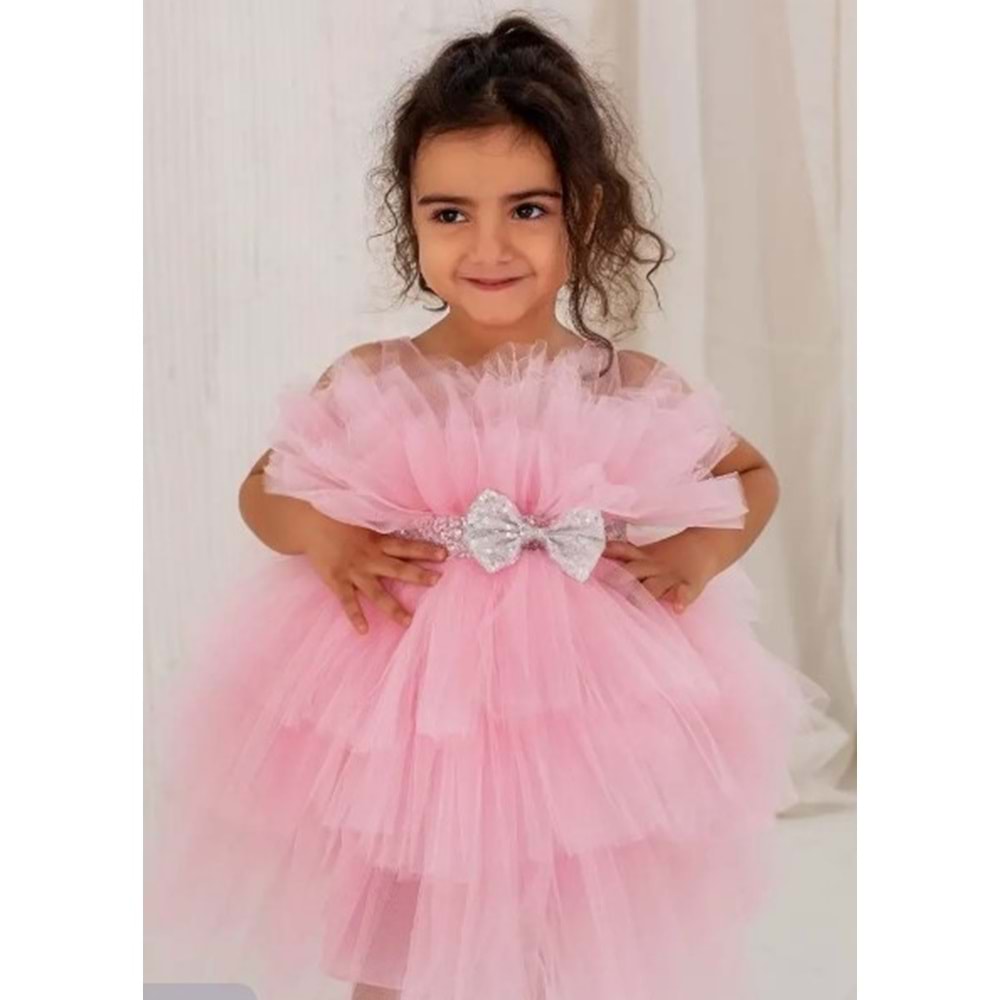 Saten Kumaş Tütü Etekli Kız Çocuk Abiyesi SB597