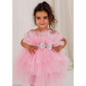 Saten Kumaş Tütü Etekli Kız Çocuk Abiyesi SB597