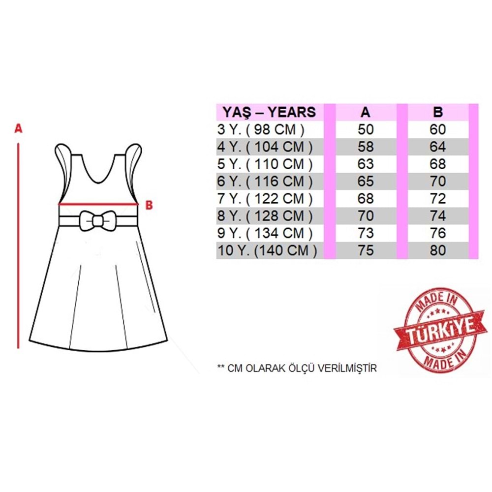 Kısa Kol Kız Çocuk Gren Tütülü Payet Parti Elbise SB601