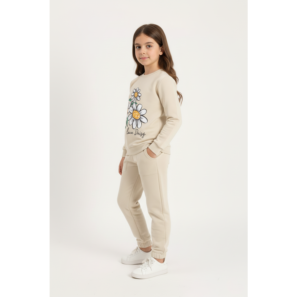 Baskılı 2iplik Kız Çocuk Eşofman SB620