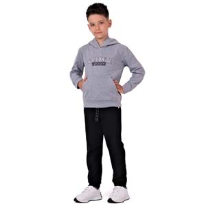 Nakışlı Kapşonlu Kanduru Cep 2iplik Mevsimlik Eşofman SB10075