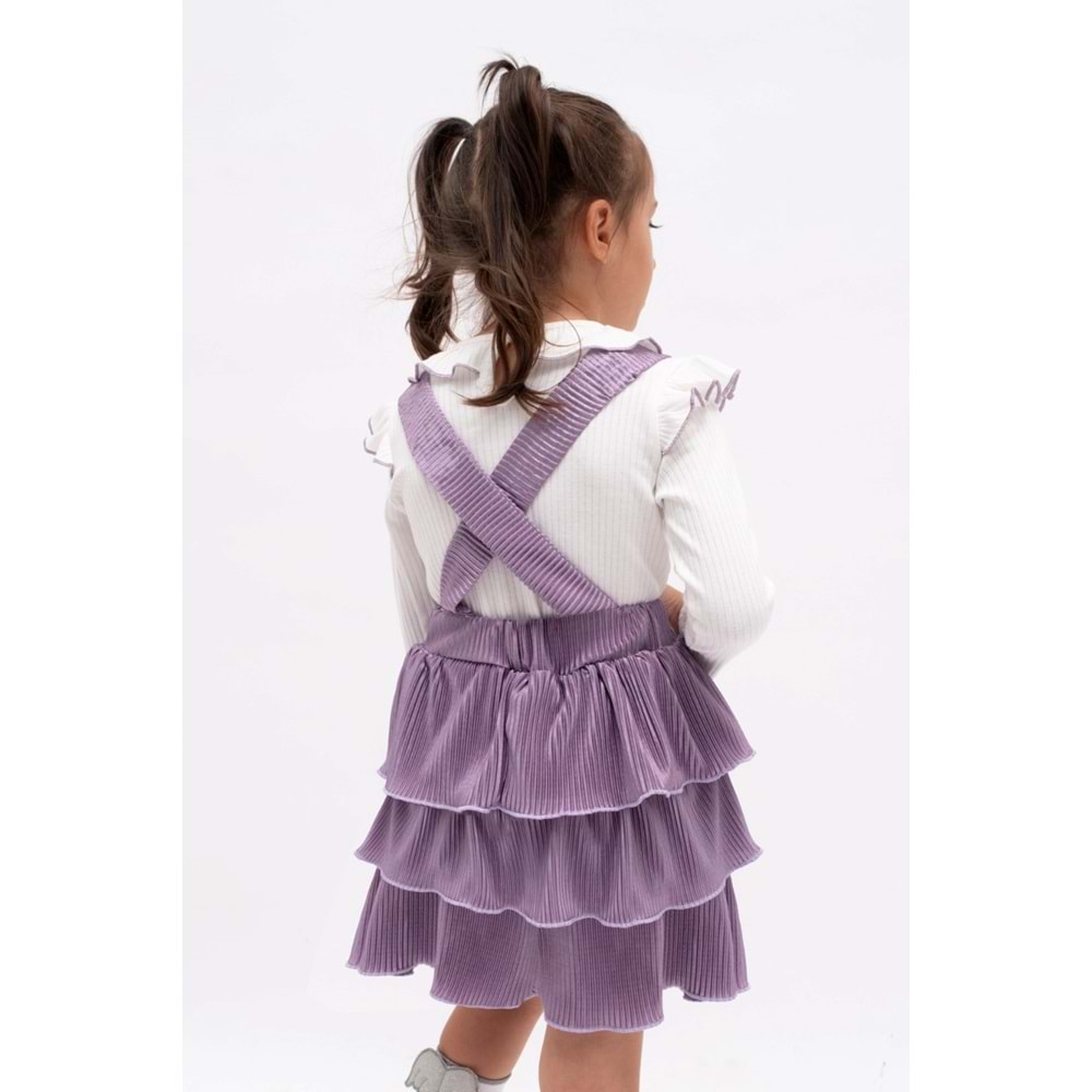 Penye Jakar Badili Kadife Elbise Takım SB2147