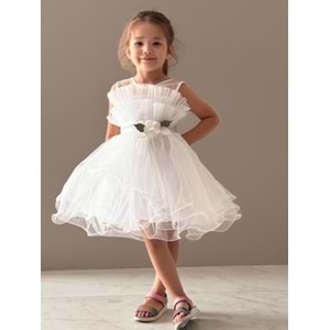 Kız Çocuk Organze Tütü Etek Aksesuarlı Elbise SB285