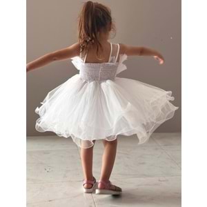 Kız Çocuk Organze Tütü Etek Aksesuarlı Elbise SB285