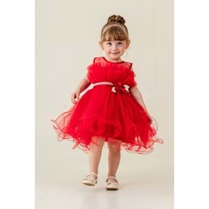 Kız Çocuk Organze Tütü Etek Aksesuarlı Elbise SB285