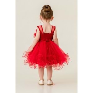 Kız Çocuk Organze Tütü Etek Aksesuarlı Elbise SB285