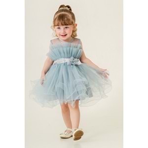 Kız Çocuk Organze Tütü Etek Aksesuarlı Elbise SB285
