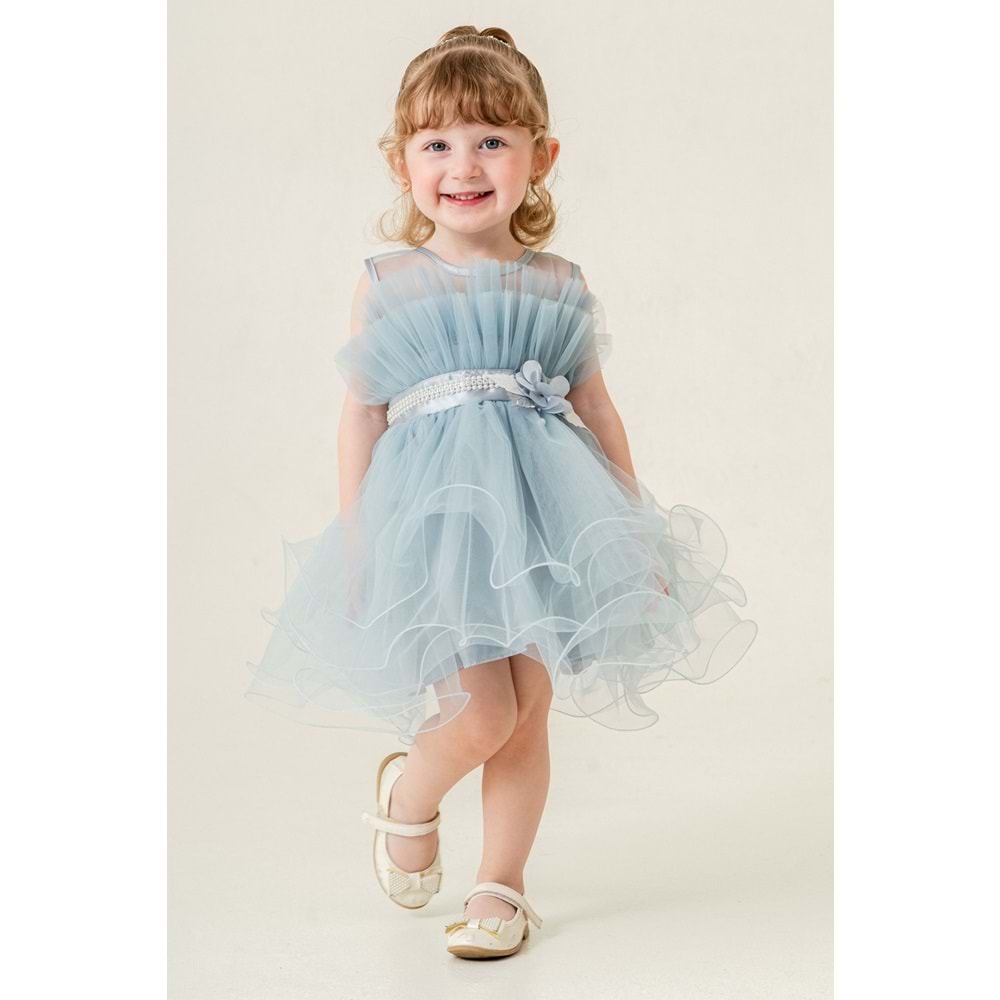 Kız Çocuk Organze Tütü Etek Aksesuarlı Elbise SB285