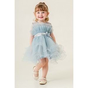 Kız Çocuk Organze Tütü Etek Aksesuarlı Elbise SB285